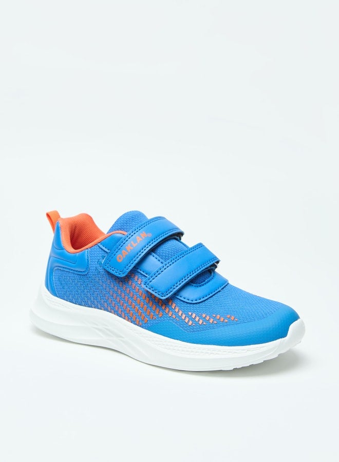 Mesh Textured Sports Shoes with Hook and Loop Closure