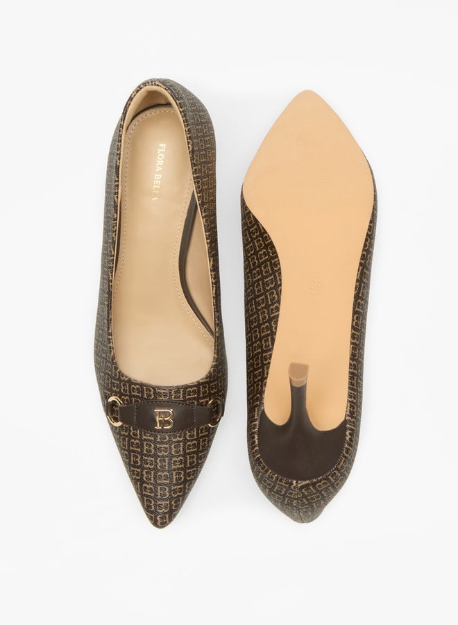 Solid Slip-On Pumps with Stiletto Heel