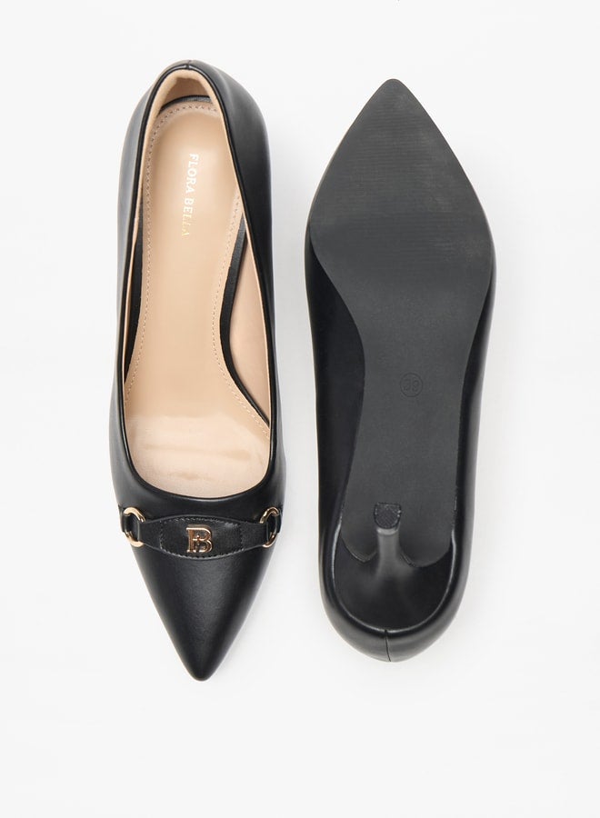 Solid Slip-On Pumps with Stiletto Heel