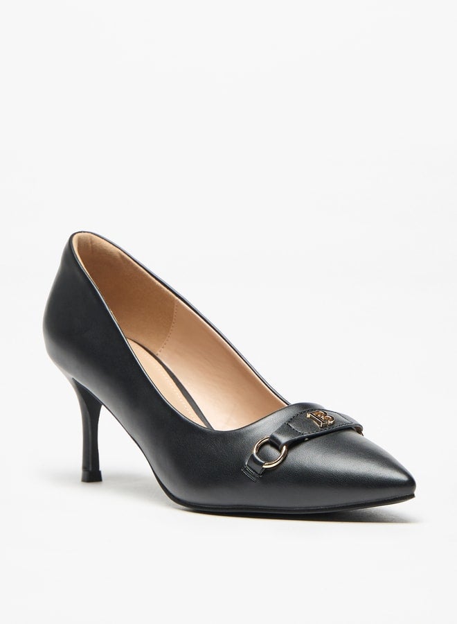 Solid Slip-On Pumps with Stiletto Heel