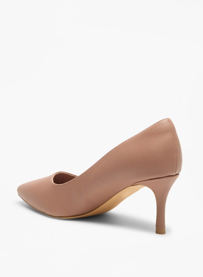 Solid Slip-On Pumps with Stiletto Heels