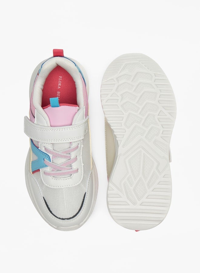 Panelled Sneakers with Hook and Loop Closure