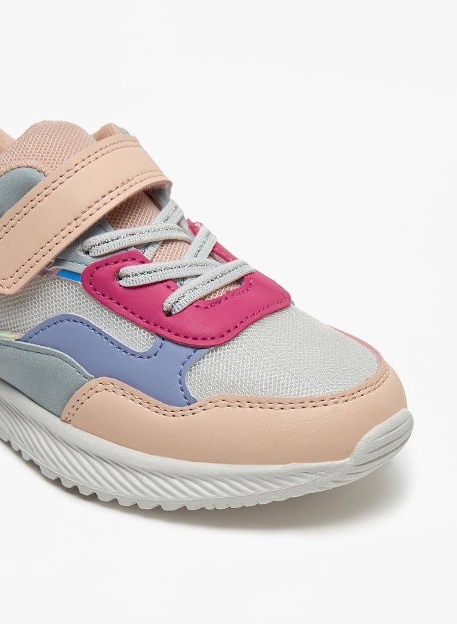 Colourblock Sneakers with Hook and Loop Closure