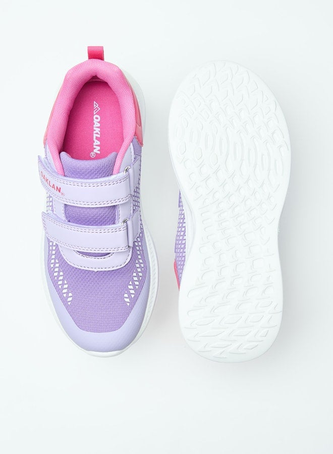 Colourblock Sports Shoes with Hook and Loop Closure