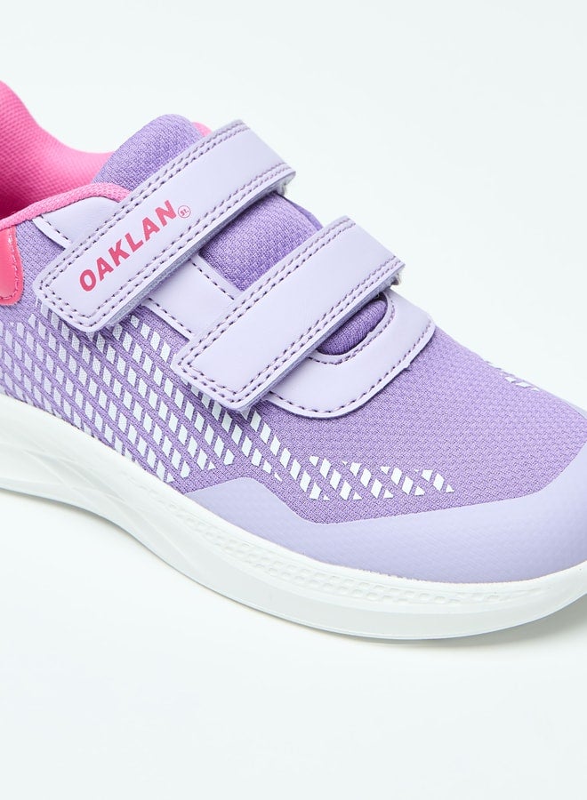 Colourblock Sports Shoes with Hook and Loop Closure