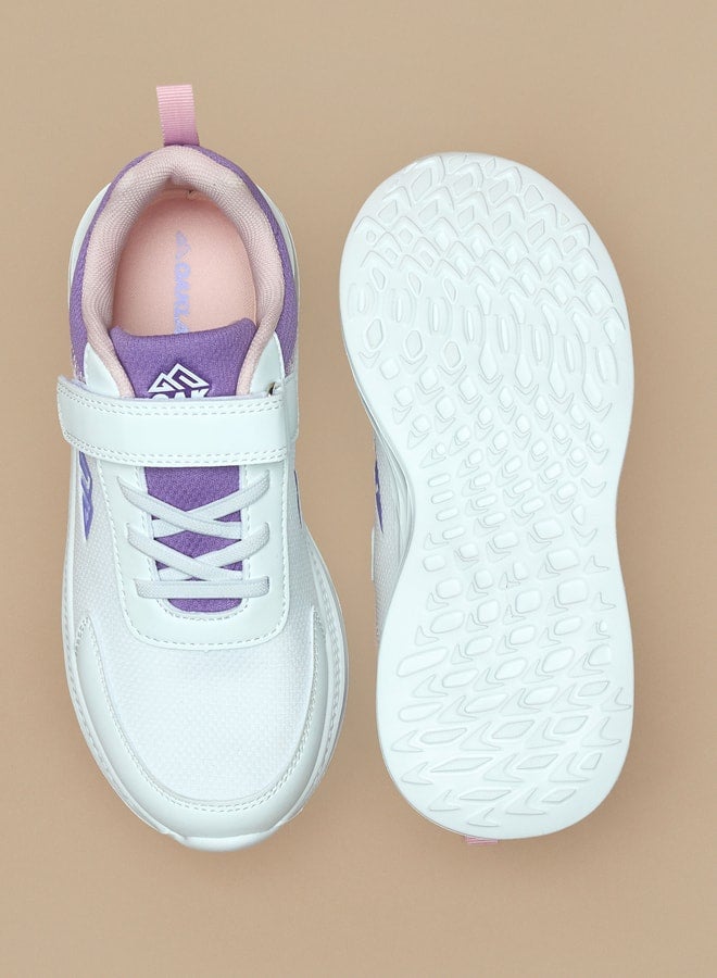 Panelled Sports Shoes with Hook and Loop Closure