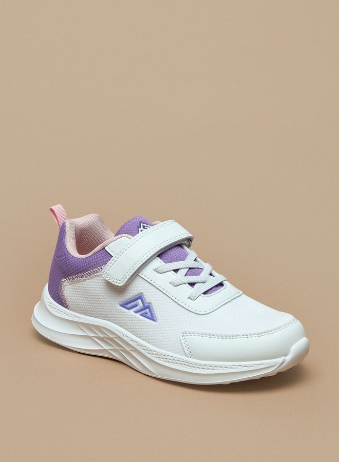 Panelled Sports Shoes with Hook and Loop Closure