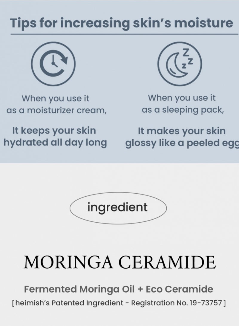 Moringa Ceramide Hyaluronic Hydrating Cream 50ml - Rich Moisturizing Cream with Ceramides and Hyaluronic Acid for Deep Hydration