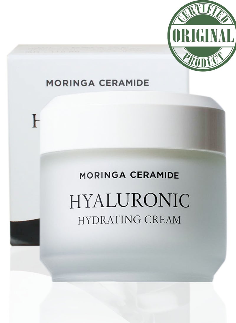 Moringa Ceramide Hyaluronic Hydrating Cream 50ml - Rich Moisturizing Cream with Ceramides and Hyaluronic Acid for Deep Hydration