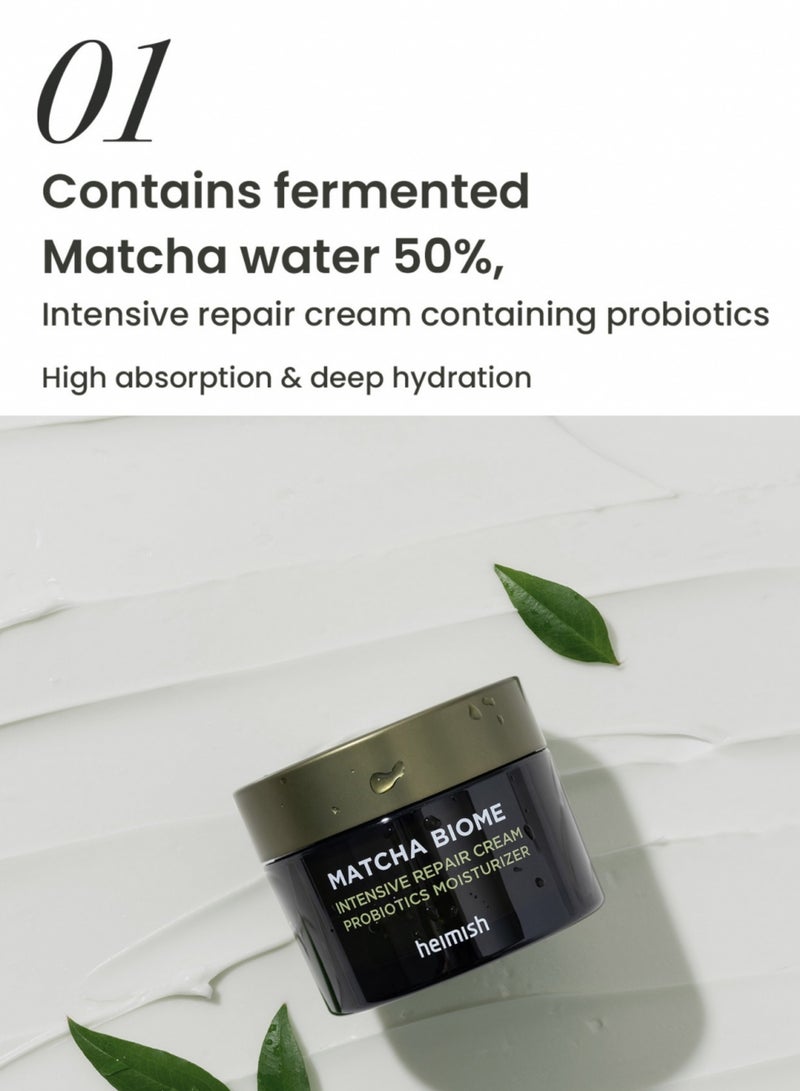 HEIMISH Matcha Biome Intensive Repair Cream 50ml - Deep Moisturizing and Repairing Cream with Antioxidant-Rich Matcha Extract