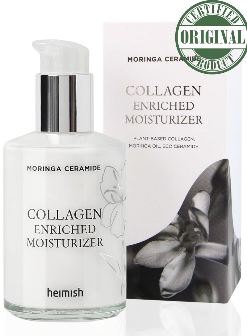 Heimish Moringa Ceramide Collagen Enriched Moisturizer 120ml: Deep Hydration and Skin Elasticity Enhancement