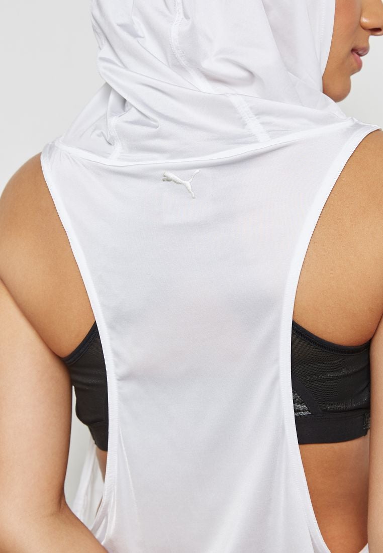 Stretchable Hooded Jumpsuit White/Grey