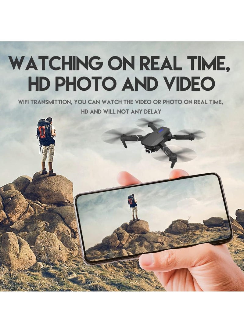 LS-E525 WiFi FPV 4K Camera Drone Headless Mode Dual Camera Drone 3 Batterires Silver Grey Suitable for Beginners and Kids