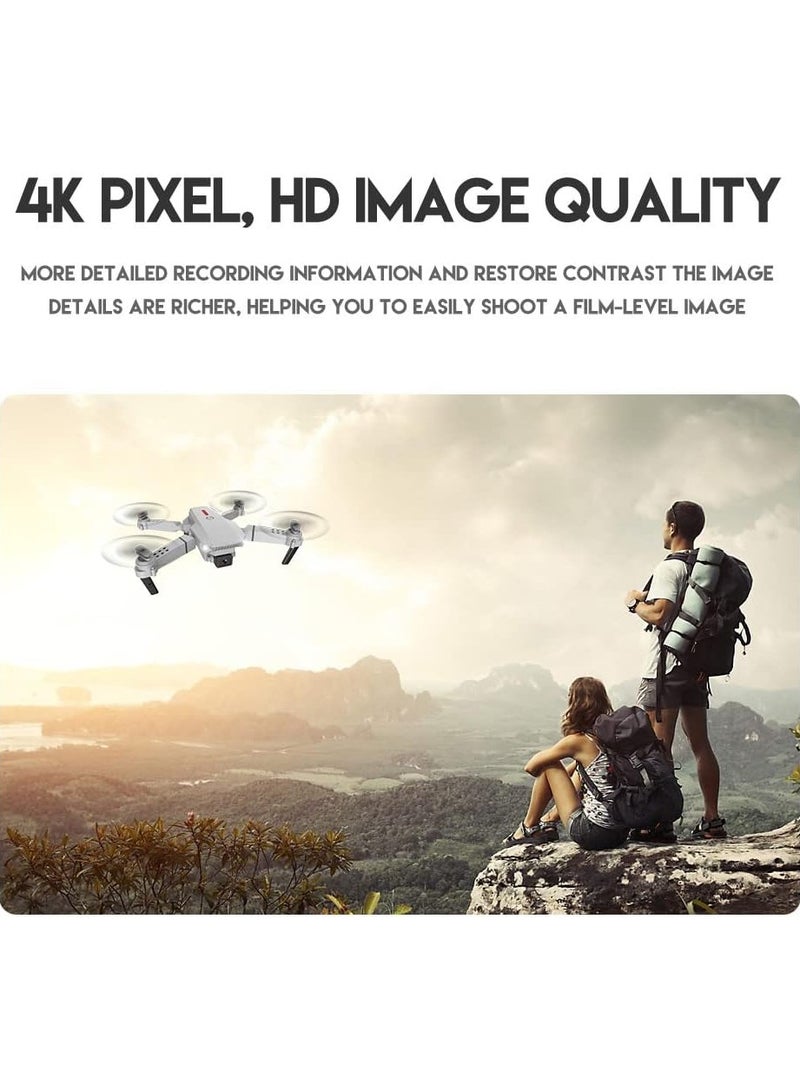 LS-E525 WiFi FPV 4K Camera Drone Headless Mode Dual Camera Drone 3 Batterires Silver Grey Suitable for Beginners and Kids