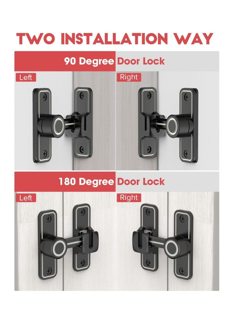 Sliding Barn Door Locks and Latches Hardware 90 Degree Right Angle Heavy Duty Gate Flip Latch Safety Bolt Home Security Lock for Bathroom Garage Bedroom Cabinet