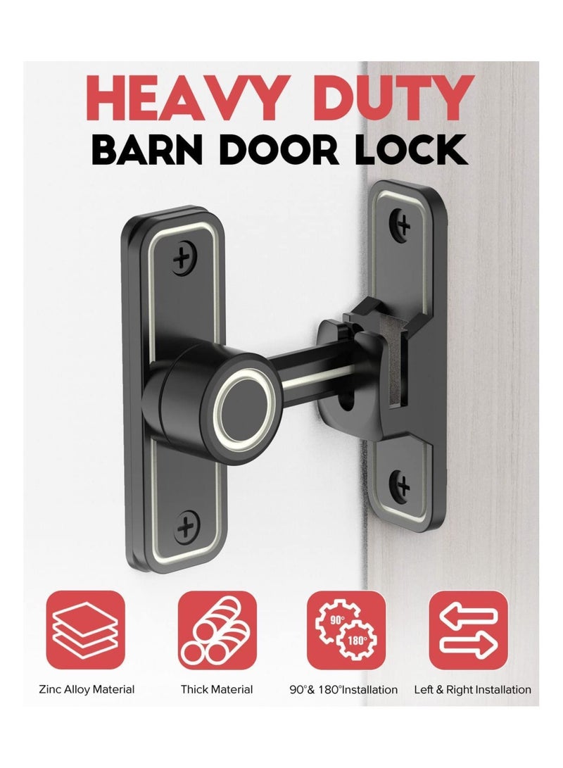 Sliding Barn Door Locks and Latches Hardware 90 Degree Right Angle Heavy Duty Gate Flip Latch Safety Bolt Home Security Lock for Bathroom Garage Bedroom Cabinet