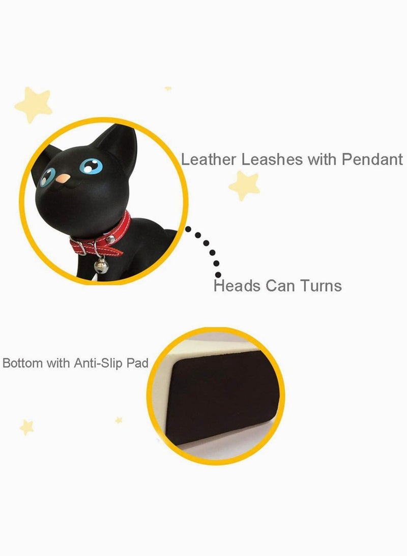 Door Stopper, Cute Cat Stopper Stop Silicone Stops Style Wedge for Home and Office Black Cat, Works on All Surfaces, Non Scratching, Strong Grip (Black)