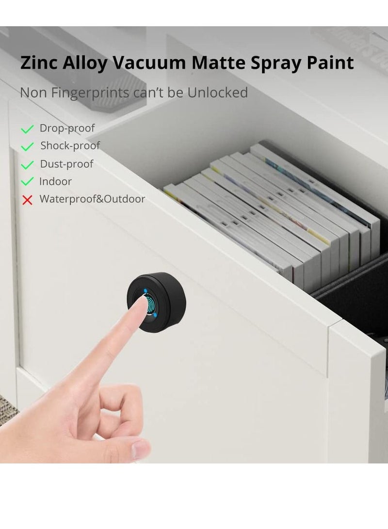 Fingerprint Drawer Lock, Intelligent Biometric Cabinet Lock Keyless Privacy Office Locker Furniture Fitness DIY Hidden File Closet (black)