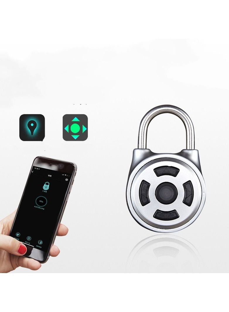 Wireless Electronic Keyless Padlock, Mini Bluetooth Padlock Metal APP Control Password for Luggage Doors Cabinets