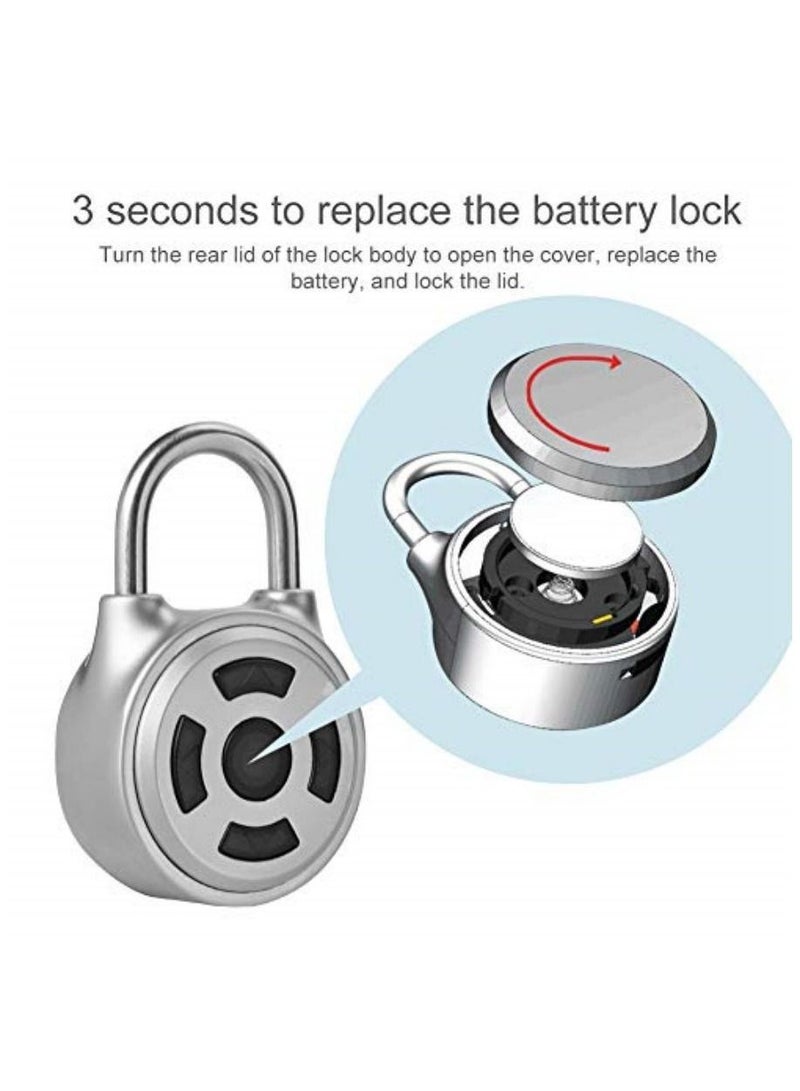 Wireless Electronic Keyless Padlock, Mini Bluetooth Padlock Metal APP Control Password for Luggage Doors Cabinets