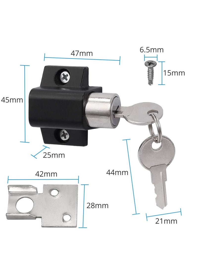 Sliding Patio Lock  Door Lock Reinforcer Privacy Latch Latches Set Security Window and Bolt Universal Locks 2Pcs Black