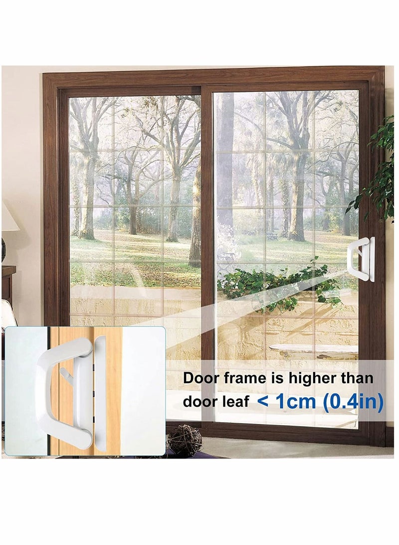 Sliding Patio Door Handle Set Replace Old or Damaged Handles Quickly And Easily White Diecast Mortise Style with Keyed Fits 4-15/16”Hole Spacing