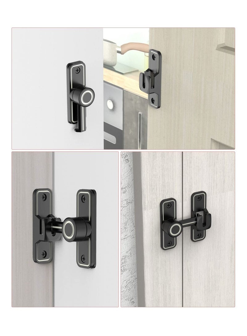 Sliding Barn Door Locks and Latches Hardware 90 Degree Right Angle Heavy Duty Gate Flip Latch Safety Bolt Home Security Lock for Bathroom Garage Bedroom Cabinet