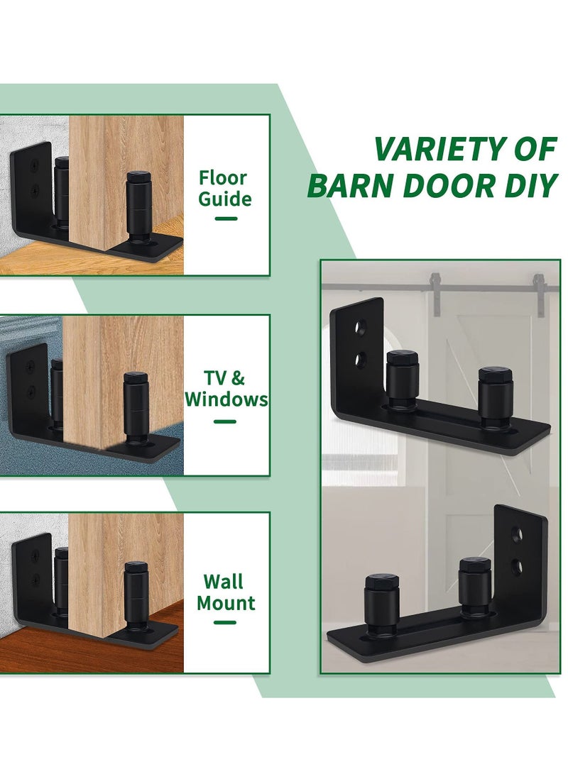 Sliding Barn Door Bottom Floor Guide Adjustable Stay Roller Wall Mounted Hardware Flush Flat Design Fit All Size Door 2 Set