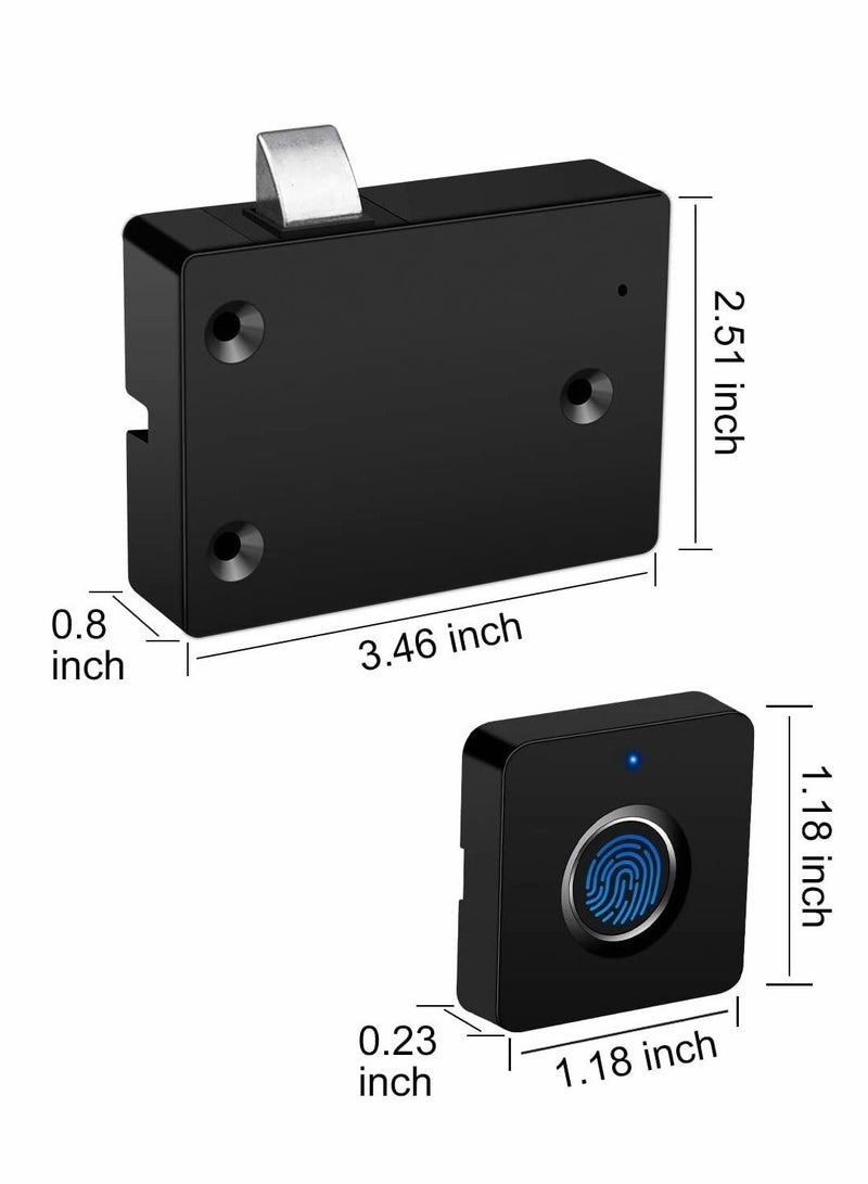 Electronic Cabinet Lock, Smart Biometric Hidden File Fingerprint Lock for Box Furniture Drawer Cupboard, Home Office Locks, USB Rechargeable, Automatic