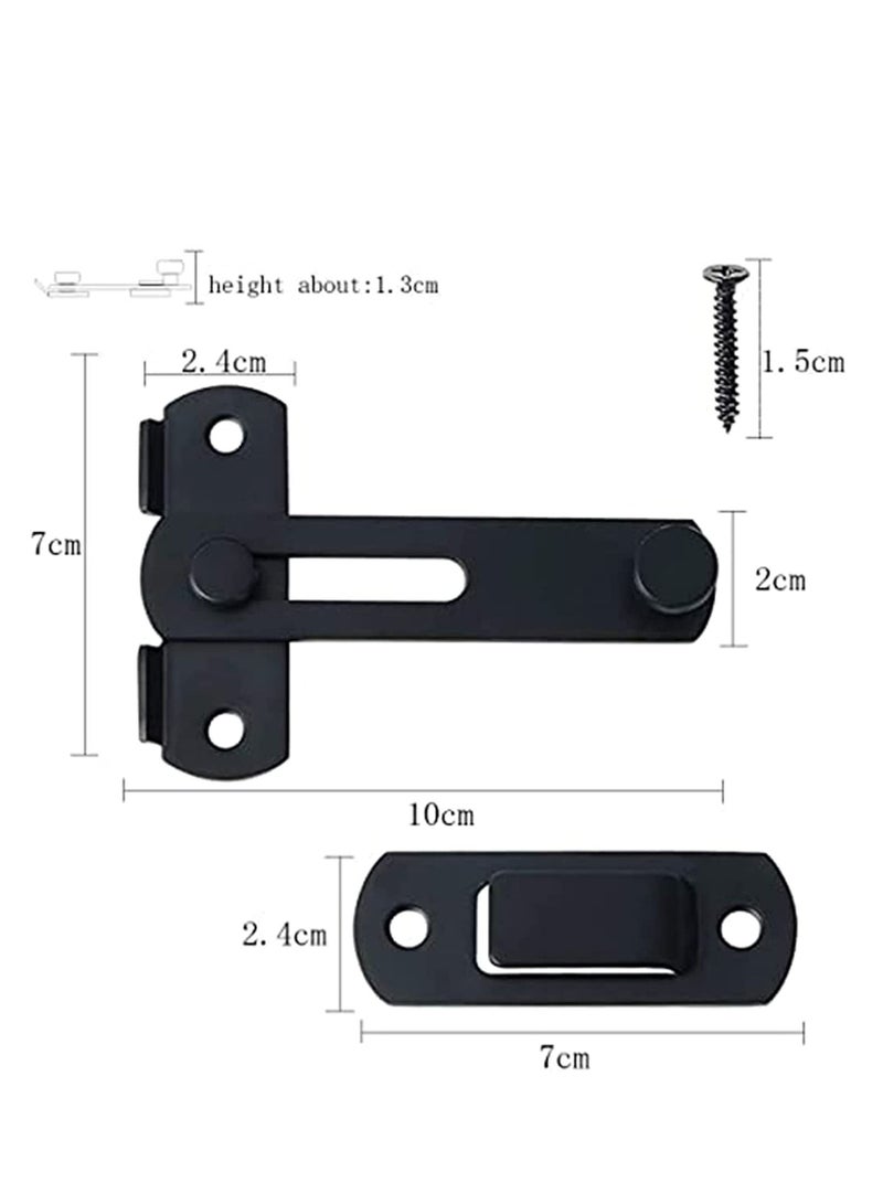 Door Lock, Stainless Steel Gate Latches Flip Latch Safety Bolt Matte Black