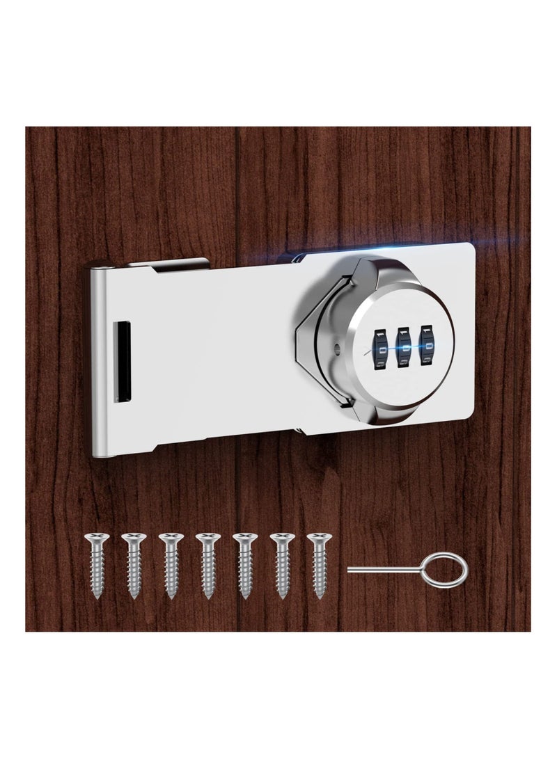 Household Cabinet Password Locks, Door Combination Lock,Door Lock Clasp w/Screws for Cabinet, Privacy can use Cabinet,Mailbox,Pet Doors,Office File Lock(Silver)