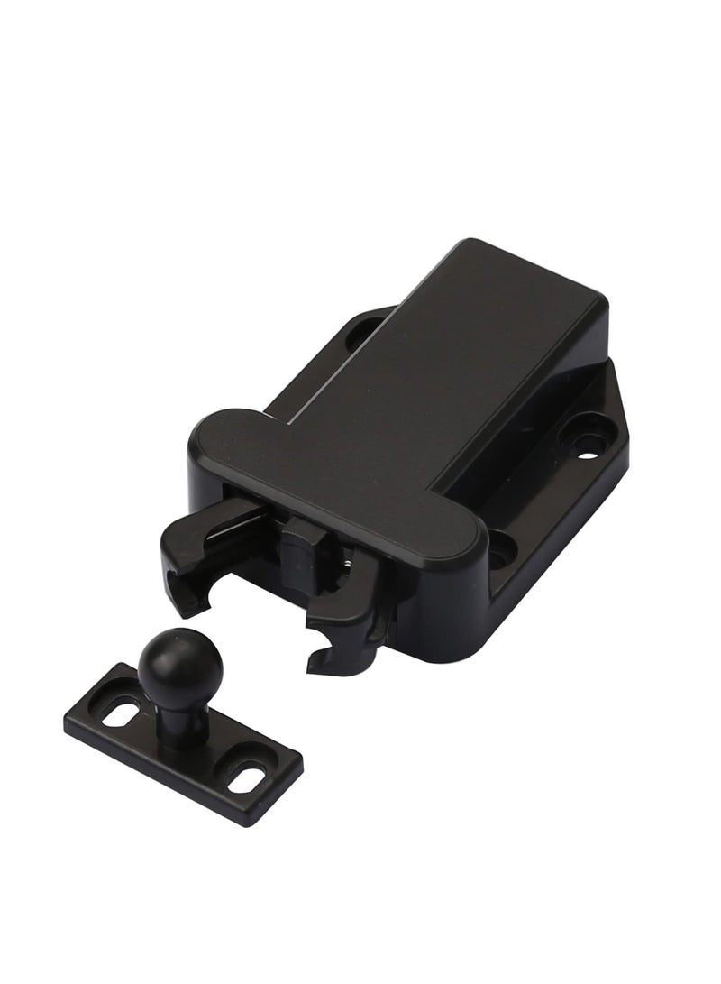 Touch Release Catch Latch Black Push to Open Lock with Automatic Pop up Function Cabinet Abs for Cupboard and Drawer