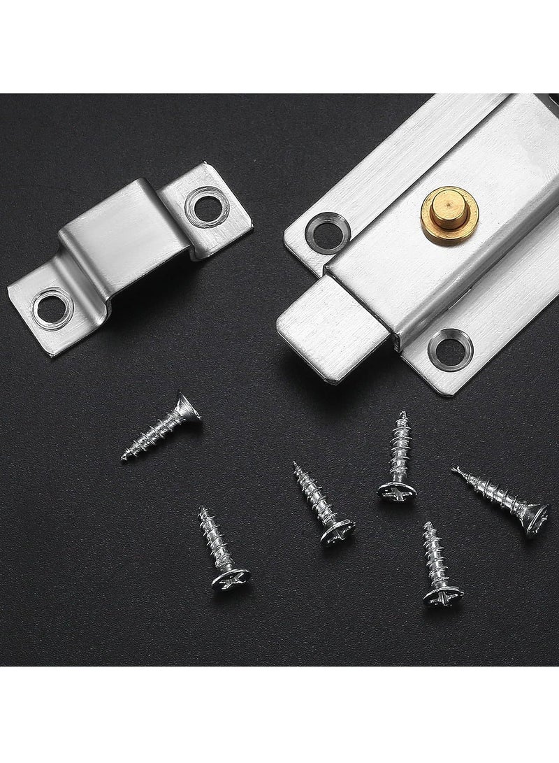 4 Inch Door Locks PCS Garden Gate Stainless Steel Latches Bolt Lock Latch Barrel Sliding with Padlock Hole for Wooden Gates Shed