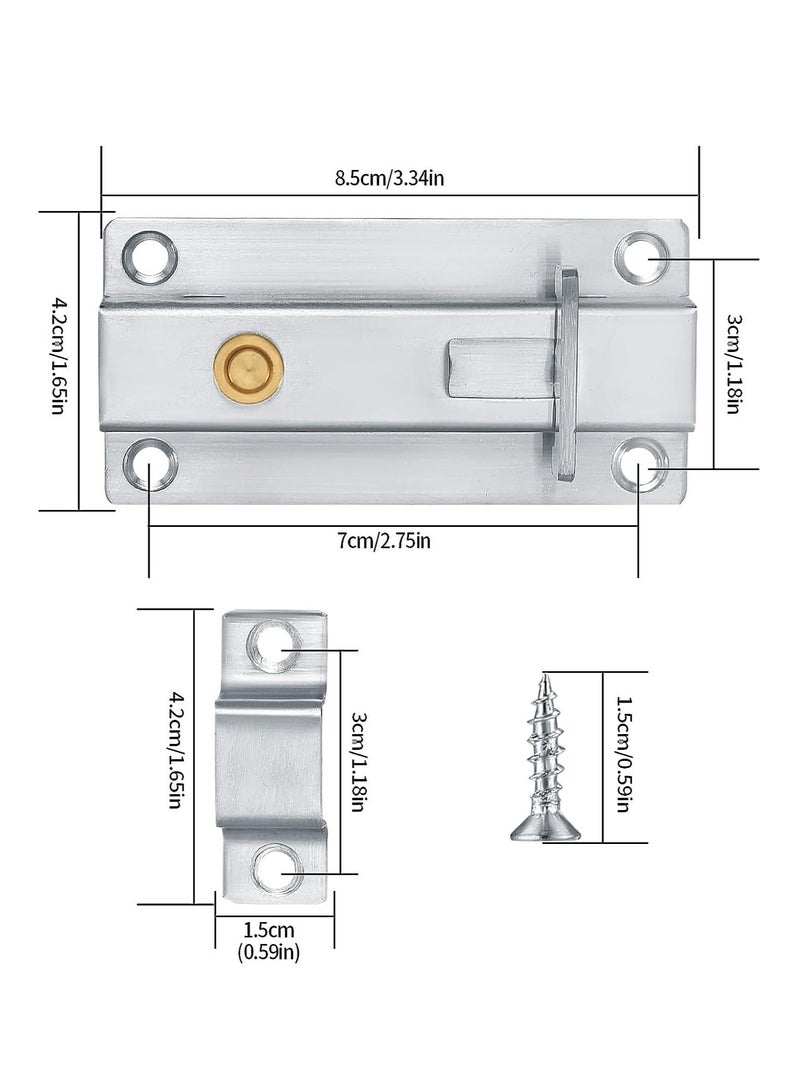 4 Inch Door Locks PCS Garden Gate Stainless Steel Latches Bolt Lock Latch Barrel Sliding with Padlock Hole for Wooden Gates Shed