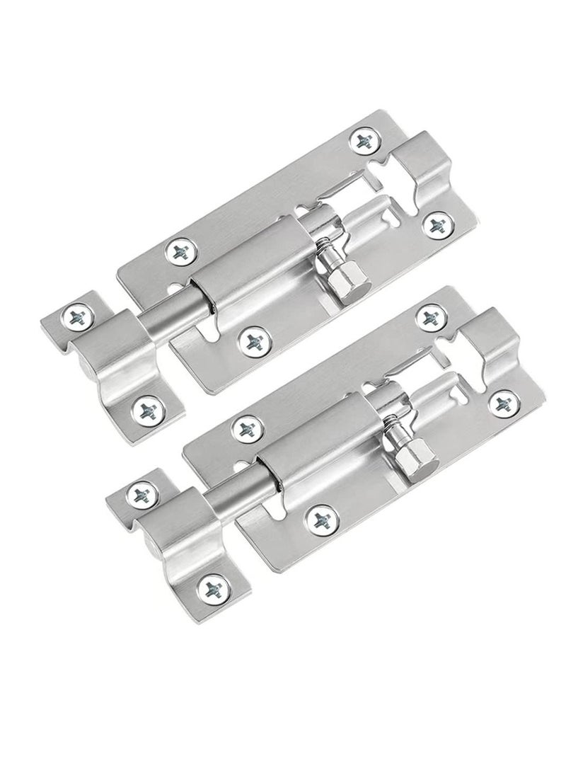 Stainless Steel Door Latch Sliding Lock Barrel Bolt 2pcs, 3 Inch Length 201 Protect Your Security and Privacy Pack of 2