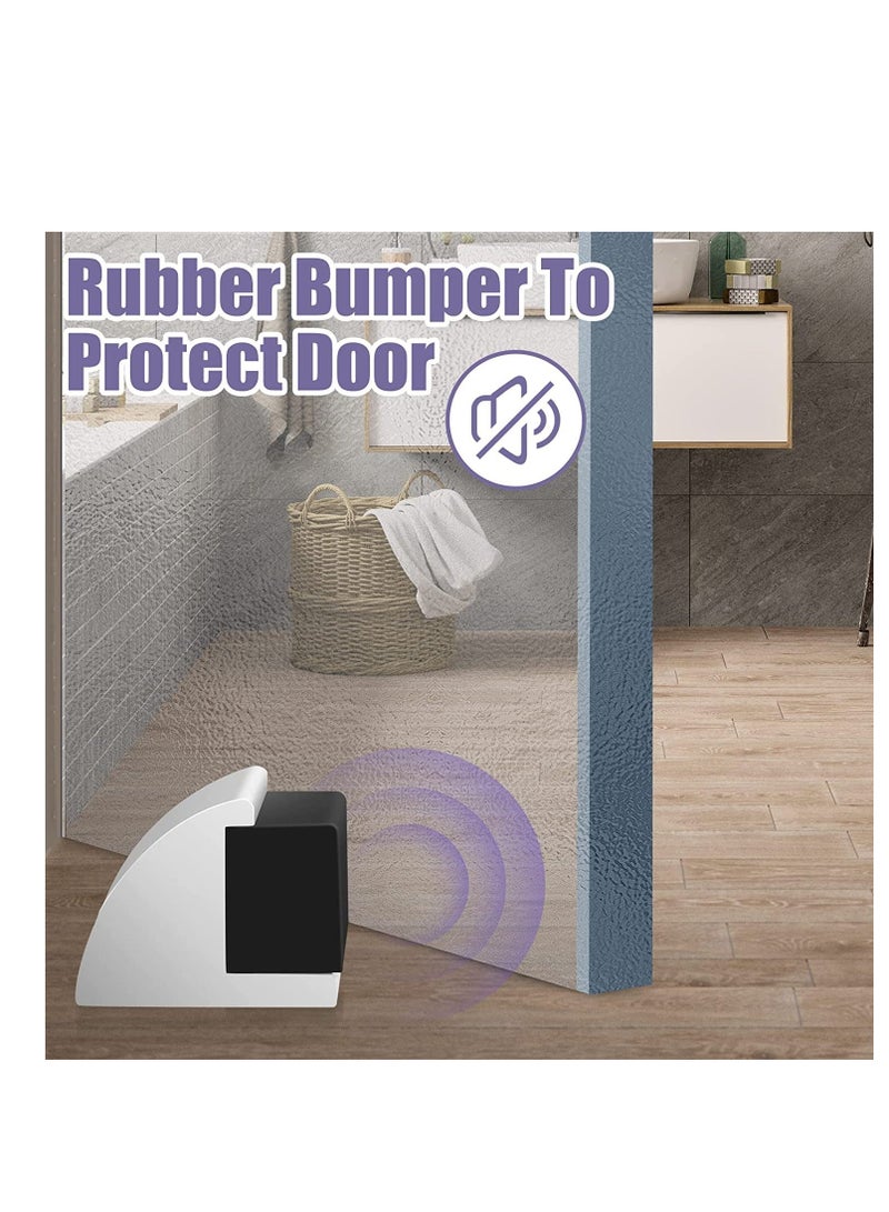SYOSI Door Stop Floor Stopper for Skirtings Stainless Steel Modern Chrome Rubber Wall Protector Mounted Doorstop with Screws Protect Walls and Doors 2 Pack