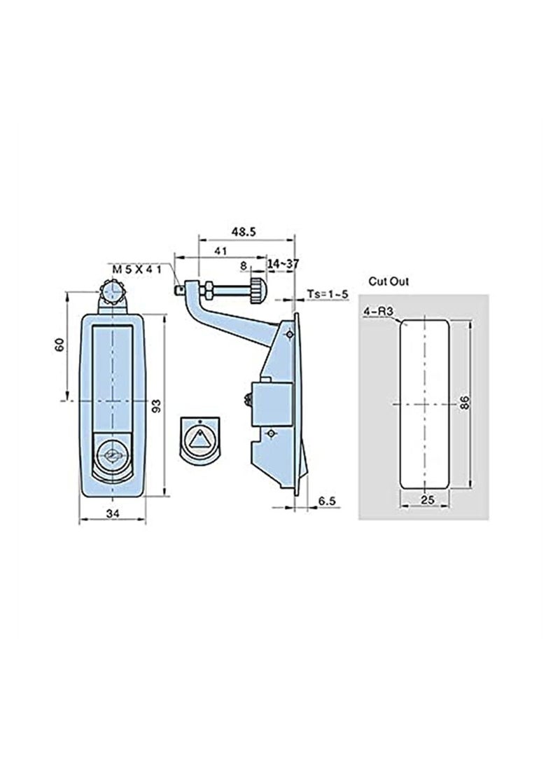 Compression Latch Lock, 4PCS Trigger Zinc Alloy Adjustable Lever Hand Operated with Raised Trigger, Flush