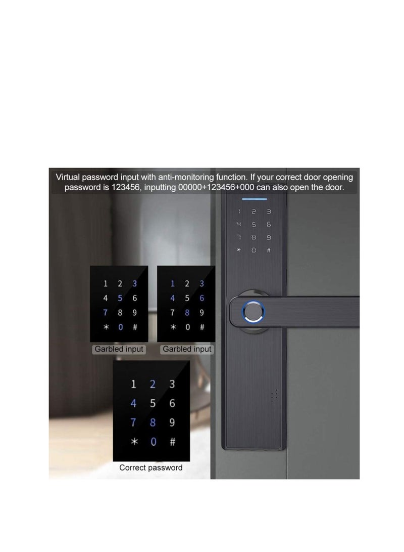 Multi-Unlock Smart Black Electronic Door Lock