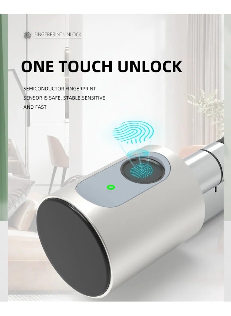 Tuya APP Fingerprint Bluetooth RFID Card Euro Cylinders Smart Door Lock Digital Keyless Replace Electronic Lock for Home Hotel