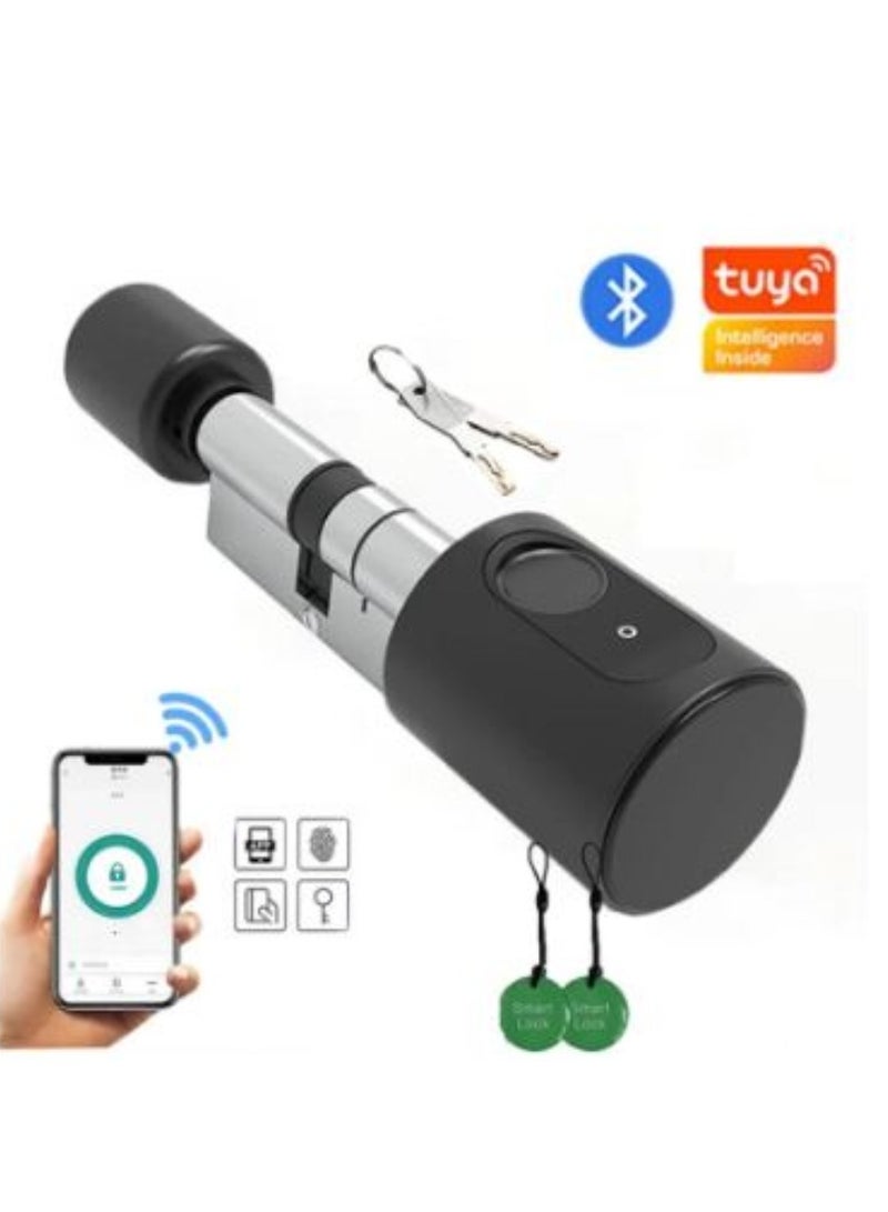 A smart door lock from Tuya that supports up to 100 fingerprints, a smart lock that supports opening via a mobile application, including 2 smart cards.