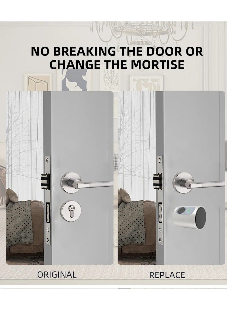 A smart door lock from Tuya that supports up to 100 fingerprints, a smart lock that supports opening via a mobile application, including 2 smart cards.