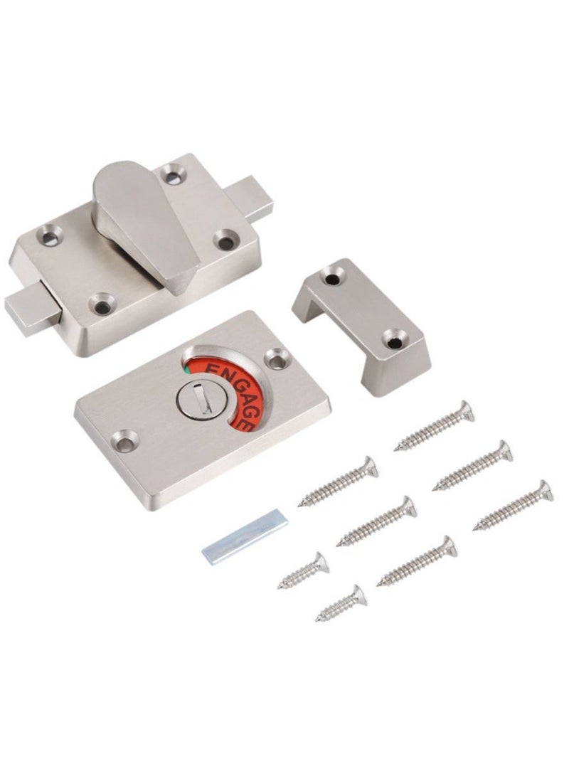 Indicator Privacy Bolt,Stainless Steel Bolt Door Lock Vacant/Engaged Bathroom WC Public Restroom Toilet Partition Latch