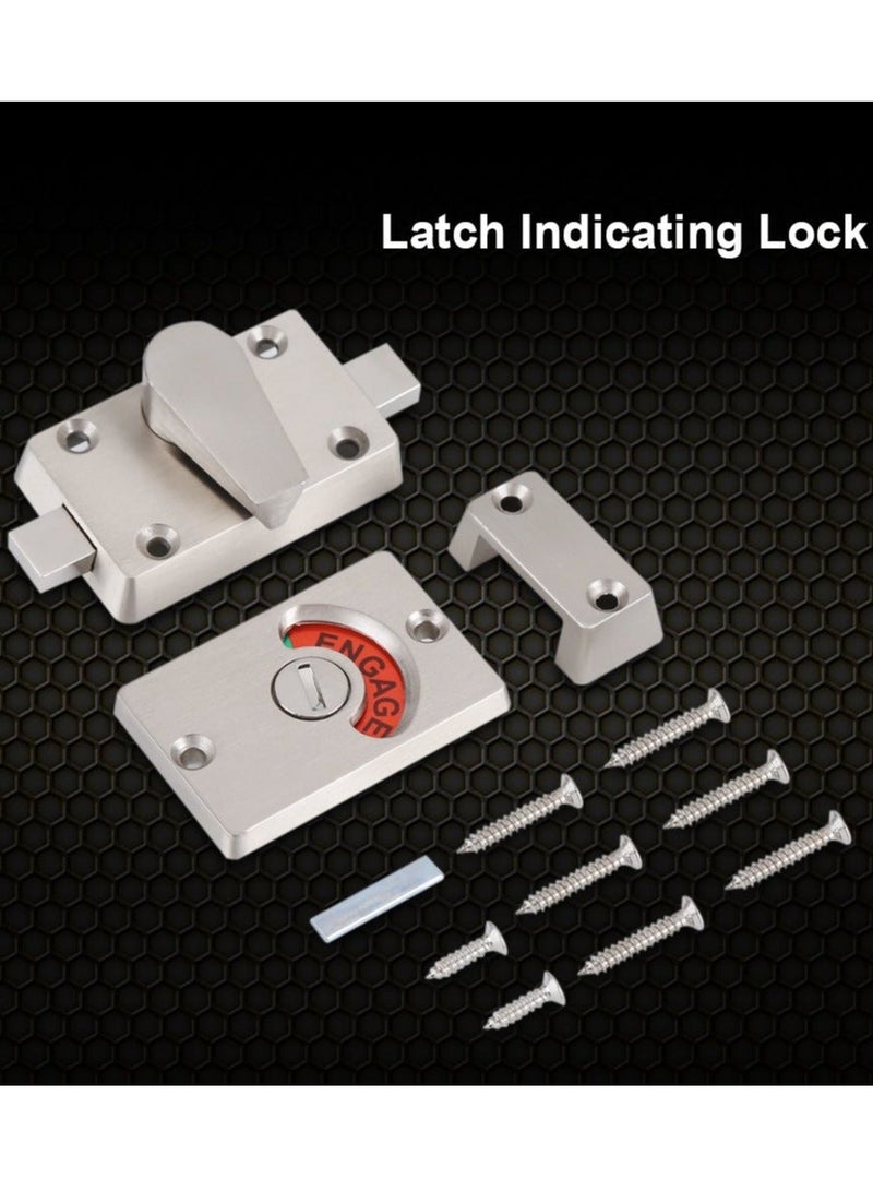 Indicator Privacy Bolt,Stainless Steel Bolt Door Lock Vacant/Engaged Bathroom WC Public Restroom Toilet Partition Latch