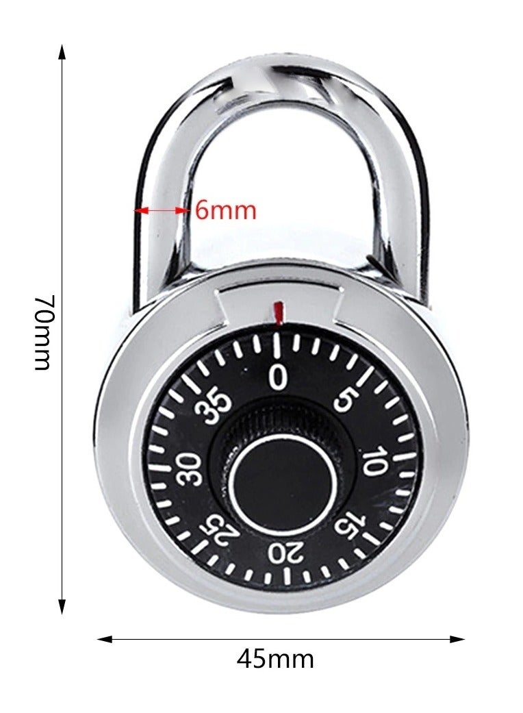 Rotating Password Lock Home Luggage Drawer Round Dial Number Bike Alloy Coded Lock Travel Digit Combination Cabinet