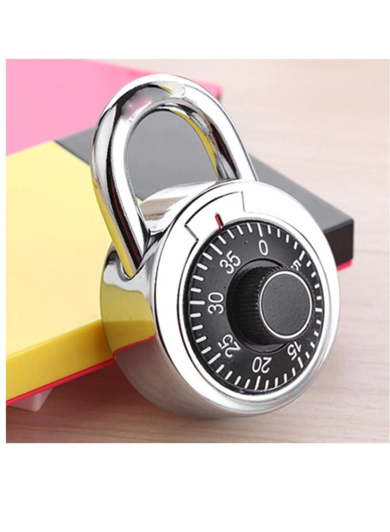 Rotating Password Lock Home Luggage Drawer Round Dial Number Bike Alloy Coded Lock Travel Digit Combination Cabinet