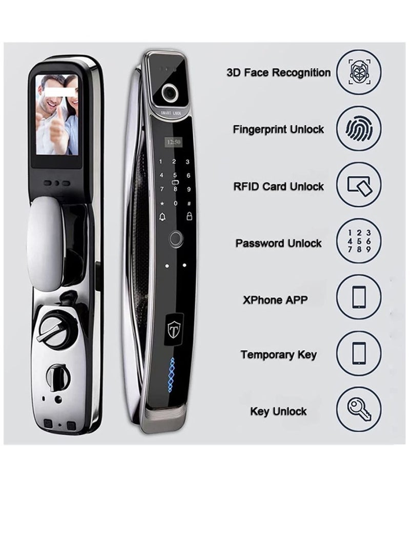 3D Face Real-time Intercom Smart Door Lock Security Face Camera Intelligent Fingerprint Password Biometric Electronic Key Unlock