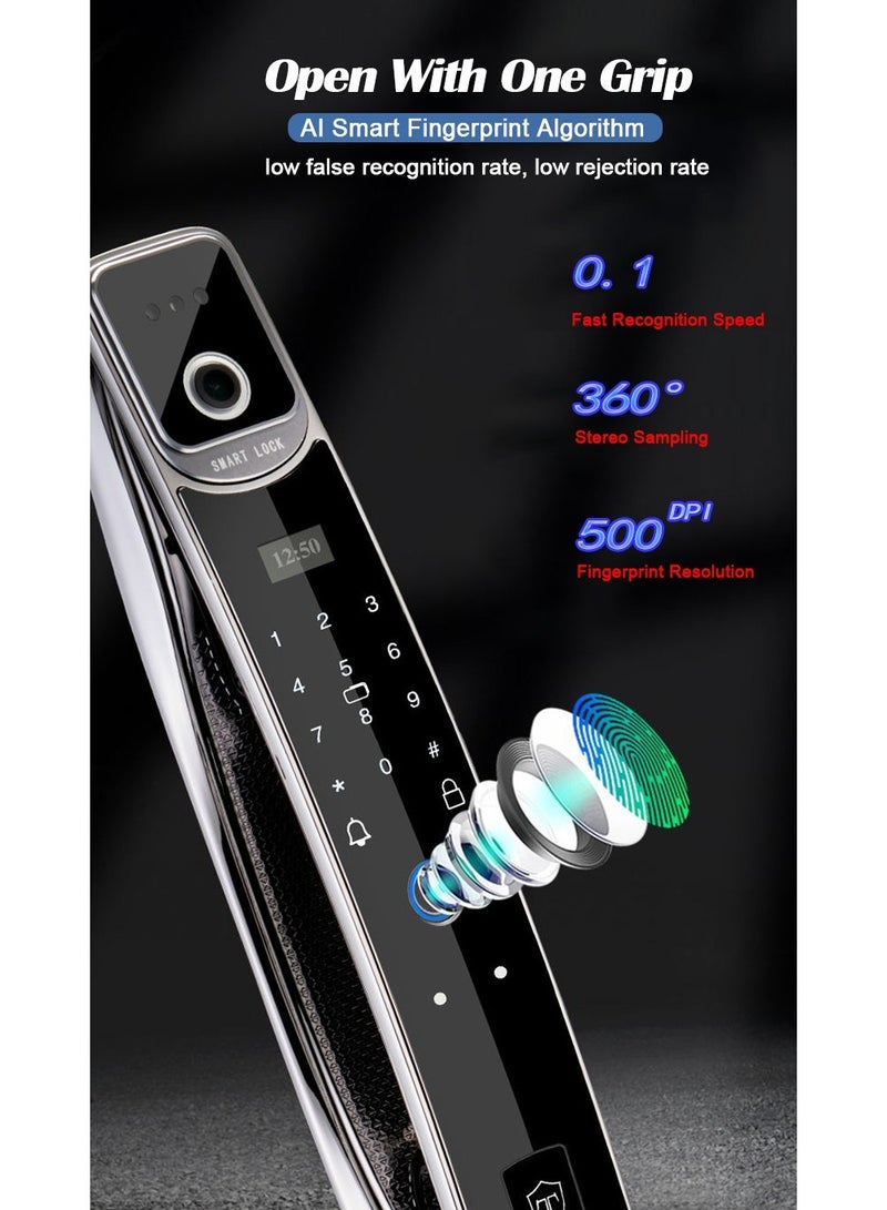 3D Face Real-time Intercom Smart Door Lock Security Face Camera Intelligent Fingerprint Password Biometric Electronic Key Unlock