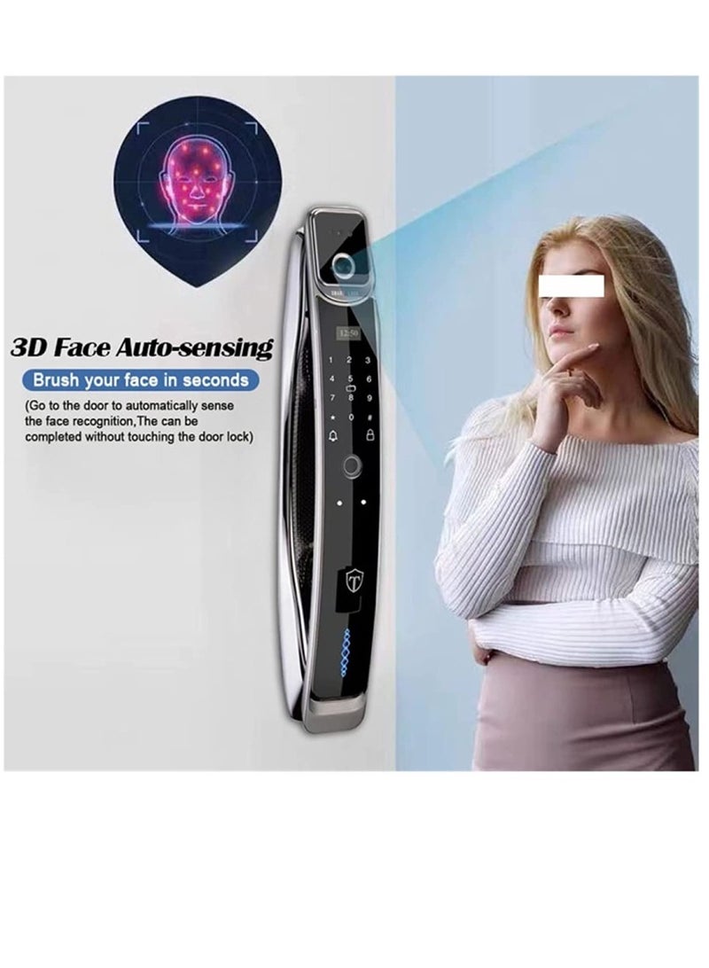 3D Face Real-time Intercom Smart Door Lock Security Face Camera Intelligent Fingerprint Password Biometric Electronic Key Unlock