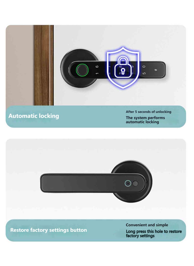 Smart Home Fingerprint/Password/Key Smart Lock, Suitable For Indoor Bedrooms and Offices