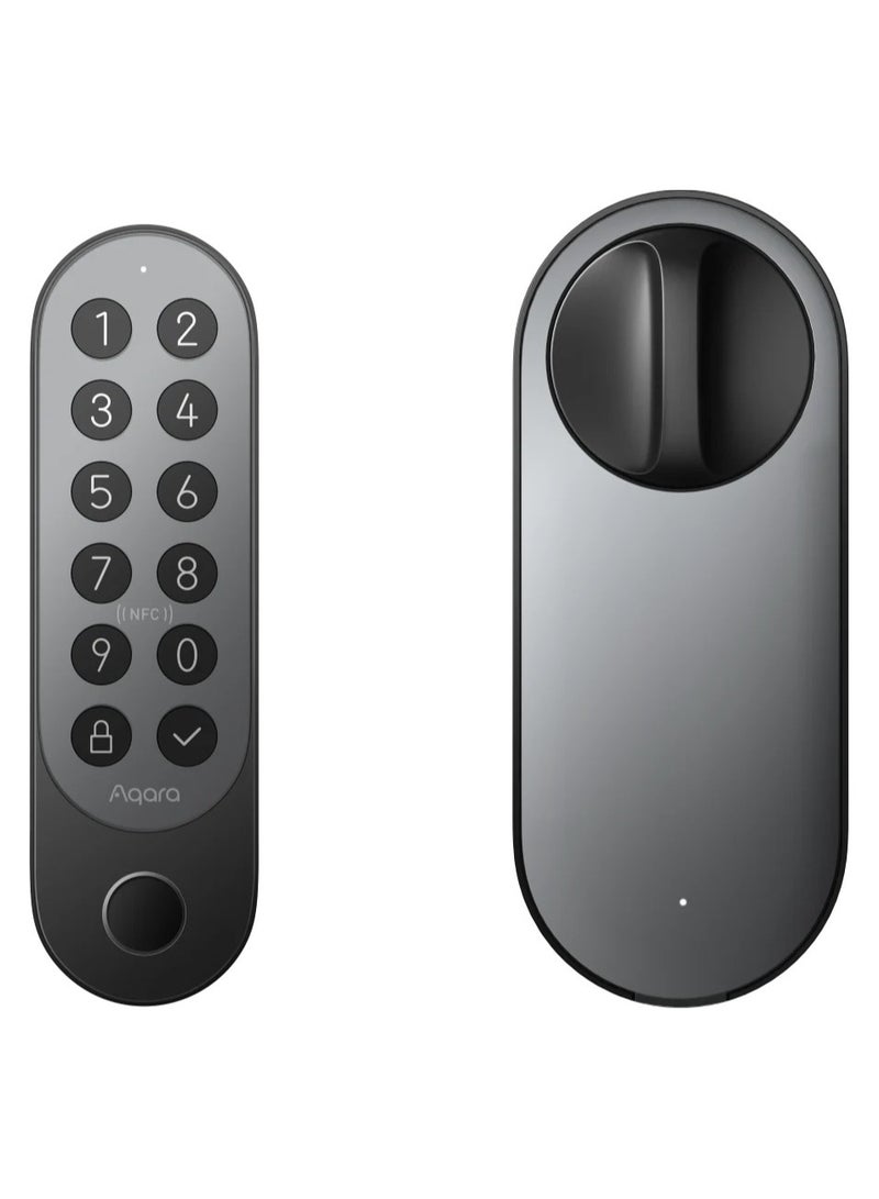 Smart Door Lock U200, Matter over Thread, Keyless Entry Door Lock with Apple Home Key and Rechargeable Battery,Supports Apple Home, Alexa and SmartThings, Black